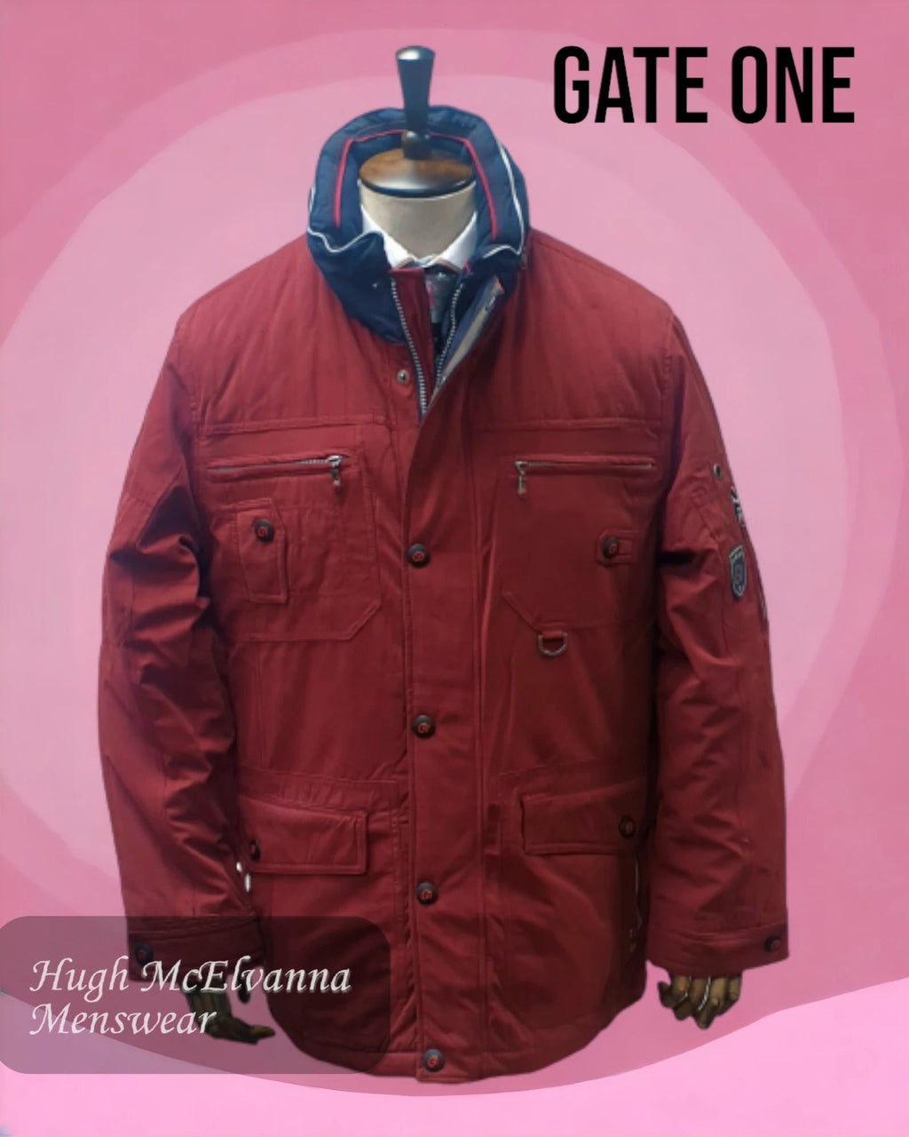 Gate One Wine Coat - 552/69 - Hugh McElvanna Menswear