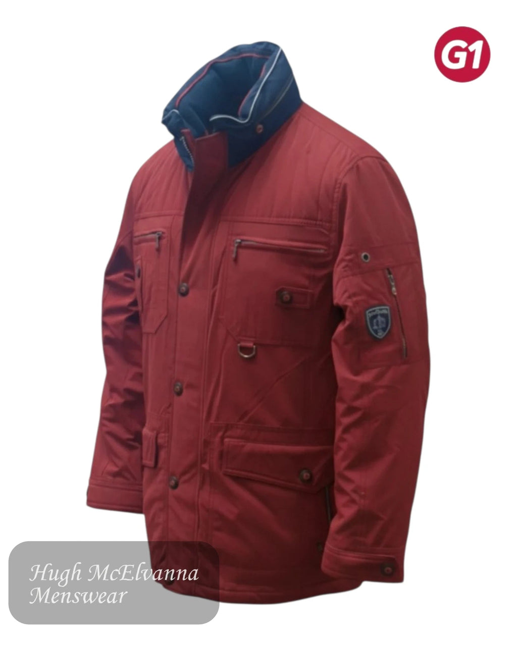 Gate One Wine Padded Coat | 552/69 - Hugh McElvanna Menswear