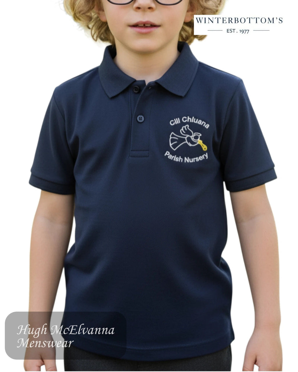Granemore Pre School Navy Polo Shirt by Winterbottom's - Hugh McElvanna Menswear
