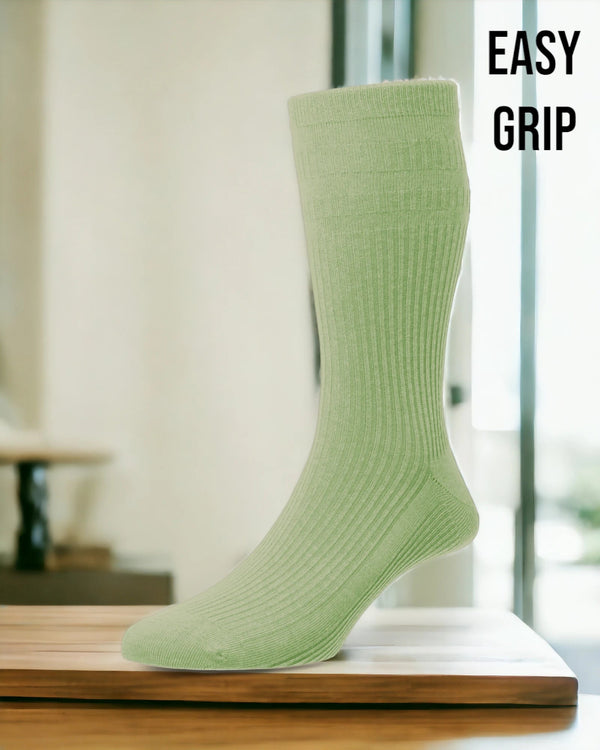 Green Wool Rich Easy Grip Socks - Hugh McElvanna Menswear