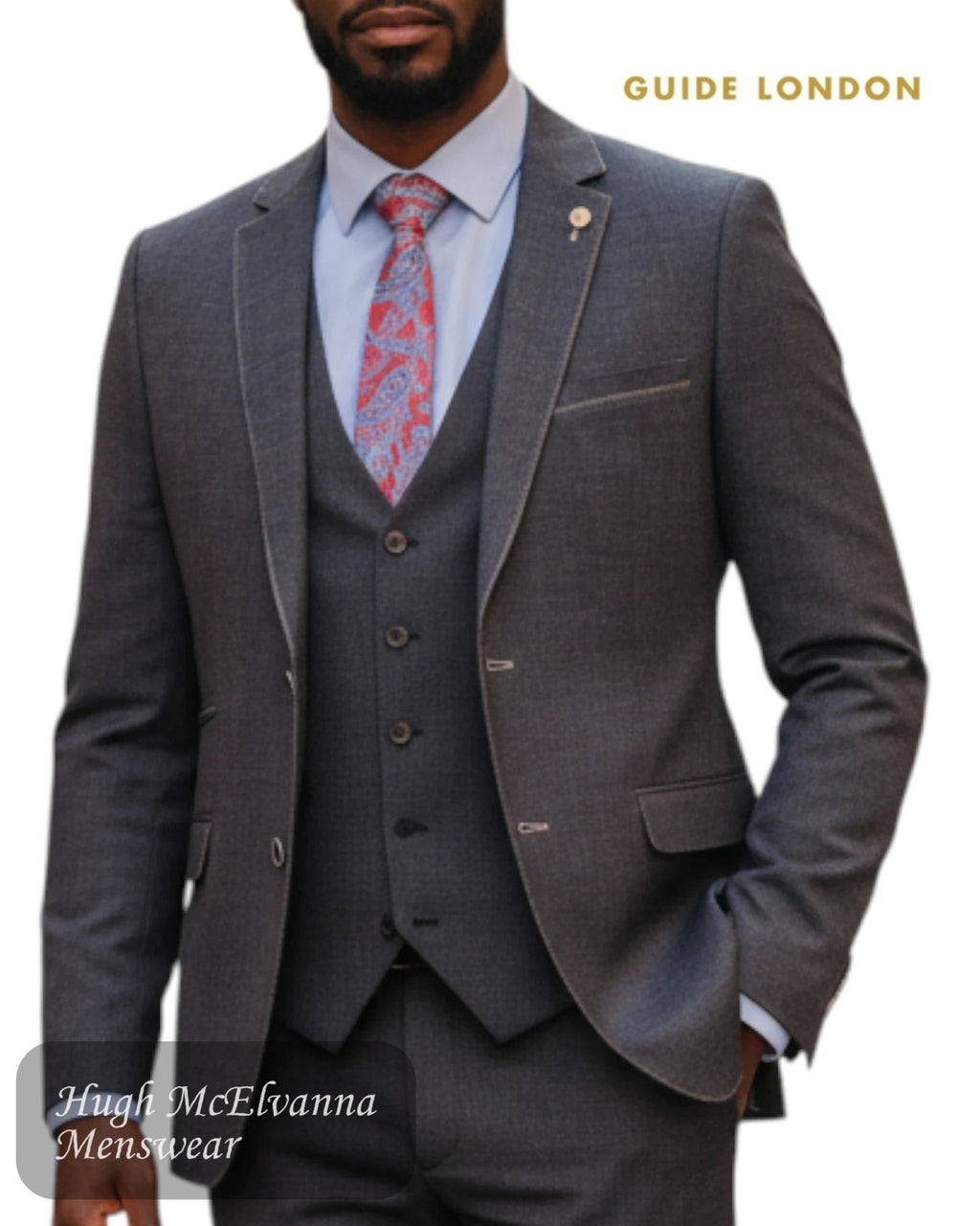 Guide London Navy Demin Look Blazer 3314