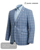 Guide London Slim Fitting Fashion Blazer | Sky Blue & White Check - Hugh McElvanna Menswear