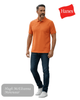 Hanes Beefy Polo Shirt in Sunset Orange - Hugh McElvanna Menswear
