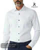 Herbie Frogg 52161 White Cover Shirt with Navy Trim - Hugh McElvanna Menswear - Shirt