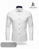 Herbie Frogg 52161 White Cover Shirt with Navy Trim - Hugh McElvanna Menswear - Shirt