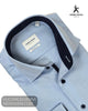 Herbie Frogg 52162 Sky Blue Cover Shirt with Navy Trim - Hugh McElvanna Menswear - Shirt