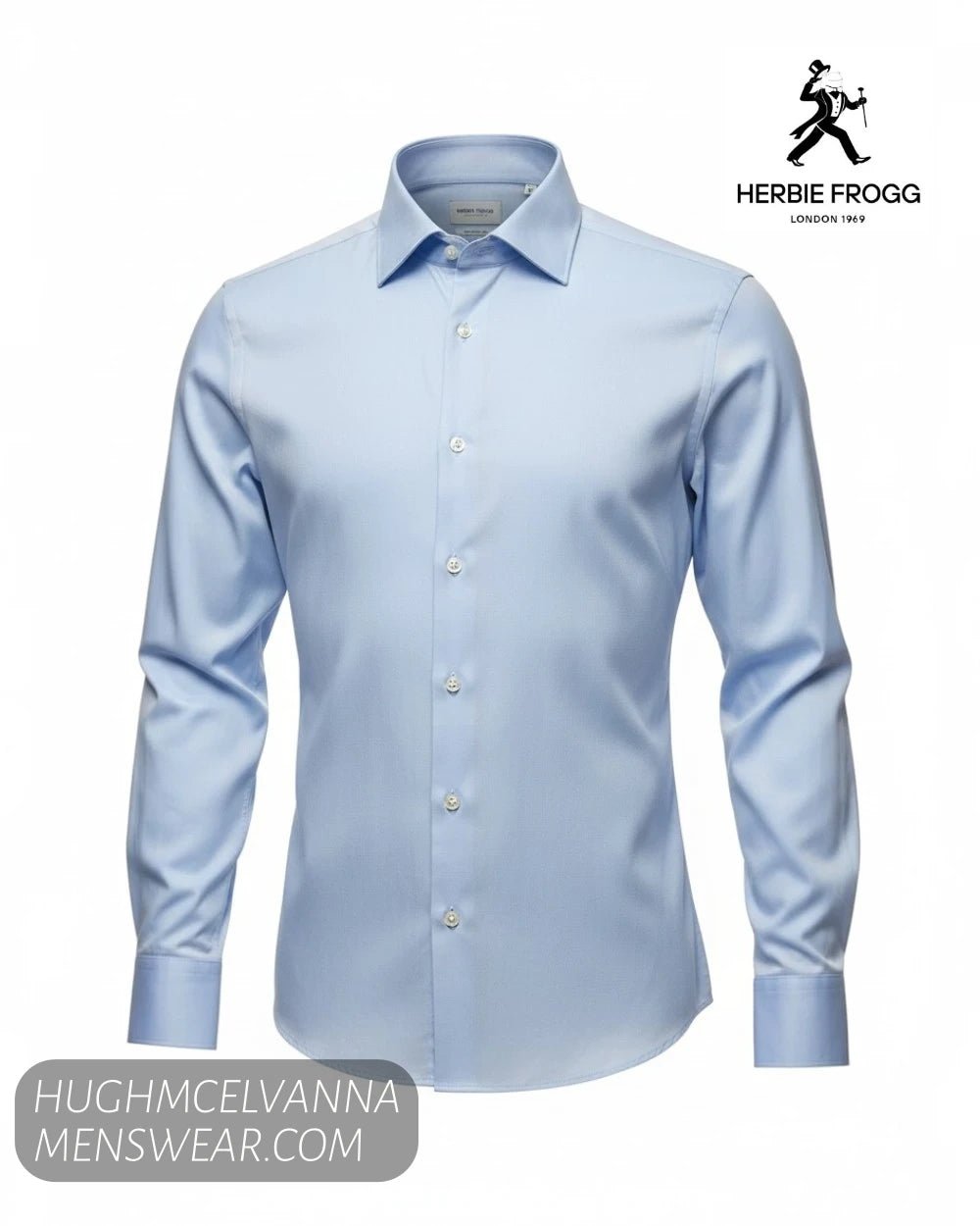 Herbie Frogg Plain Blue Cover Shirt 52159 - Hugh McElvanna Menswear - Shirt