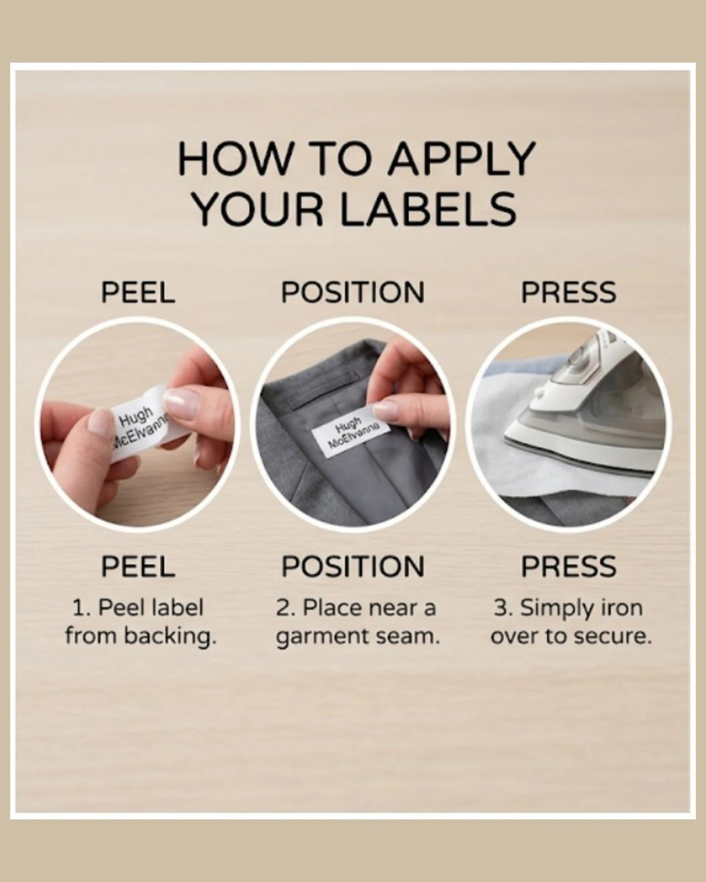 High - Quality Printed Iron On Name Labels - Hugh McElvanna Menswear