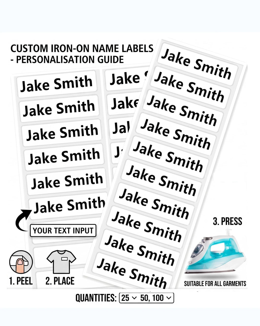 High - Quality Printed Iron On Name Labels - Hugh McElvanna Menswear