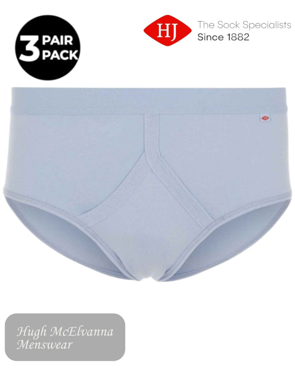 HJ 3 Pack BLUE Pure Cotton Fly - Fronts - HJ2350/3 - Hugh McElvanna Menswear