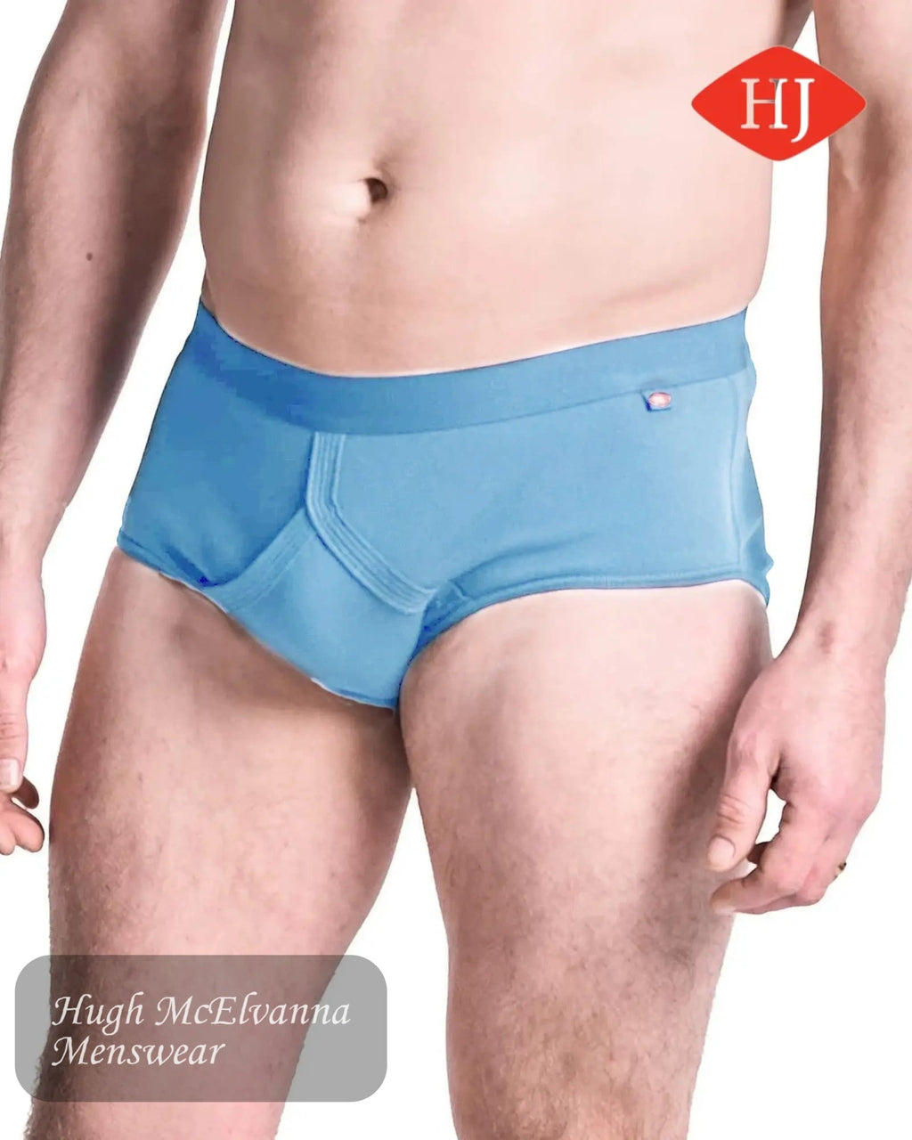 HJ Classic Light Blue Pure Cotton Fly - Front Briefs | HJ2350/3 - Hugh McElvanna Menswear