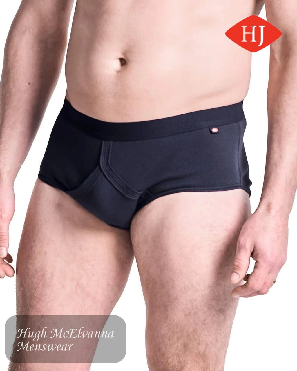 HJ Classic Navy Pure Cotton Fly - Front Briefs | HJ2350/3 - Hugh McElvanna Menswear