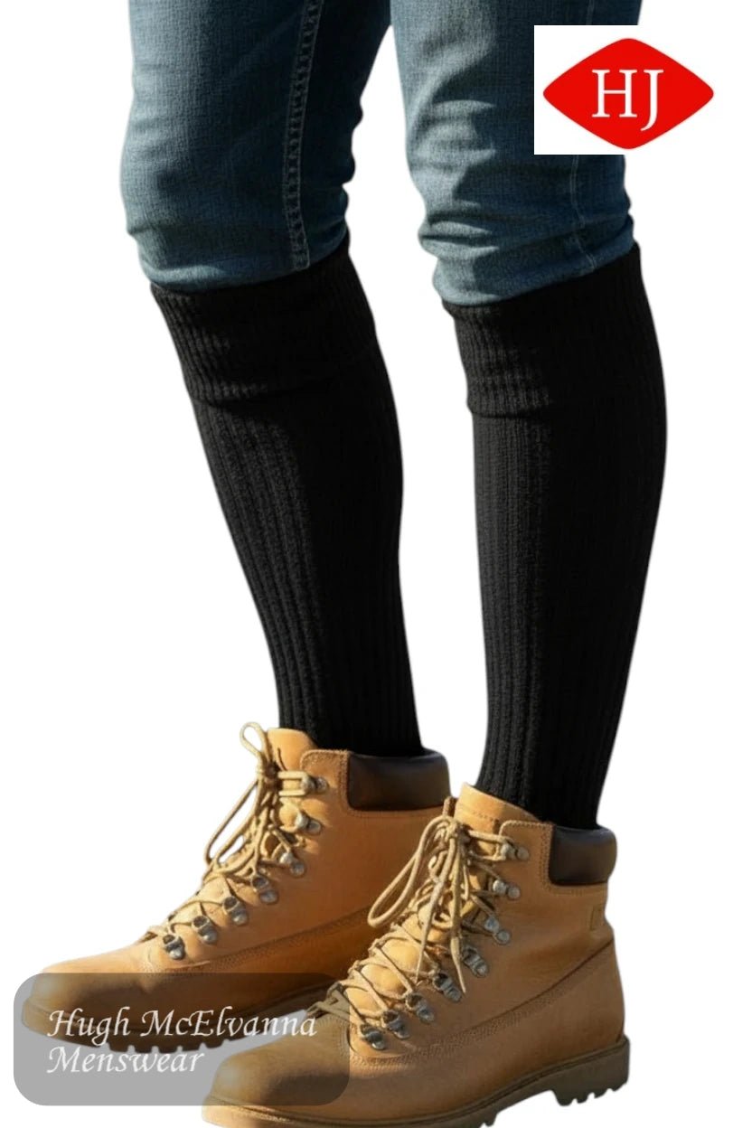HJ Commando BLACK long Socks | HJ3000 - Hugh McElvanna Menswear