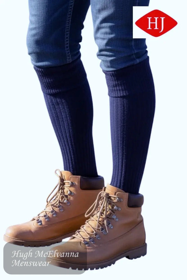 HJ Commando NAVY long Socks | HJ3000 - Hugh McElvanna Menswear