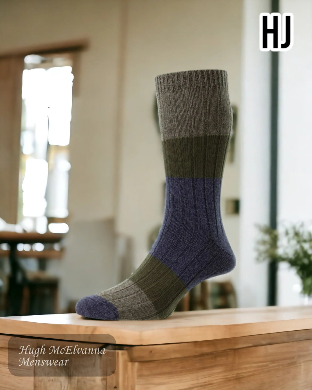HJ Green Chunky Cotton Socks - HJ7185 - Hugh McElvanna Menswear