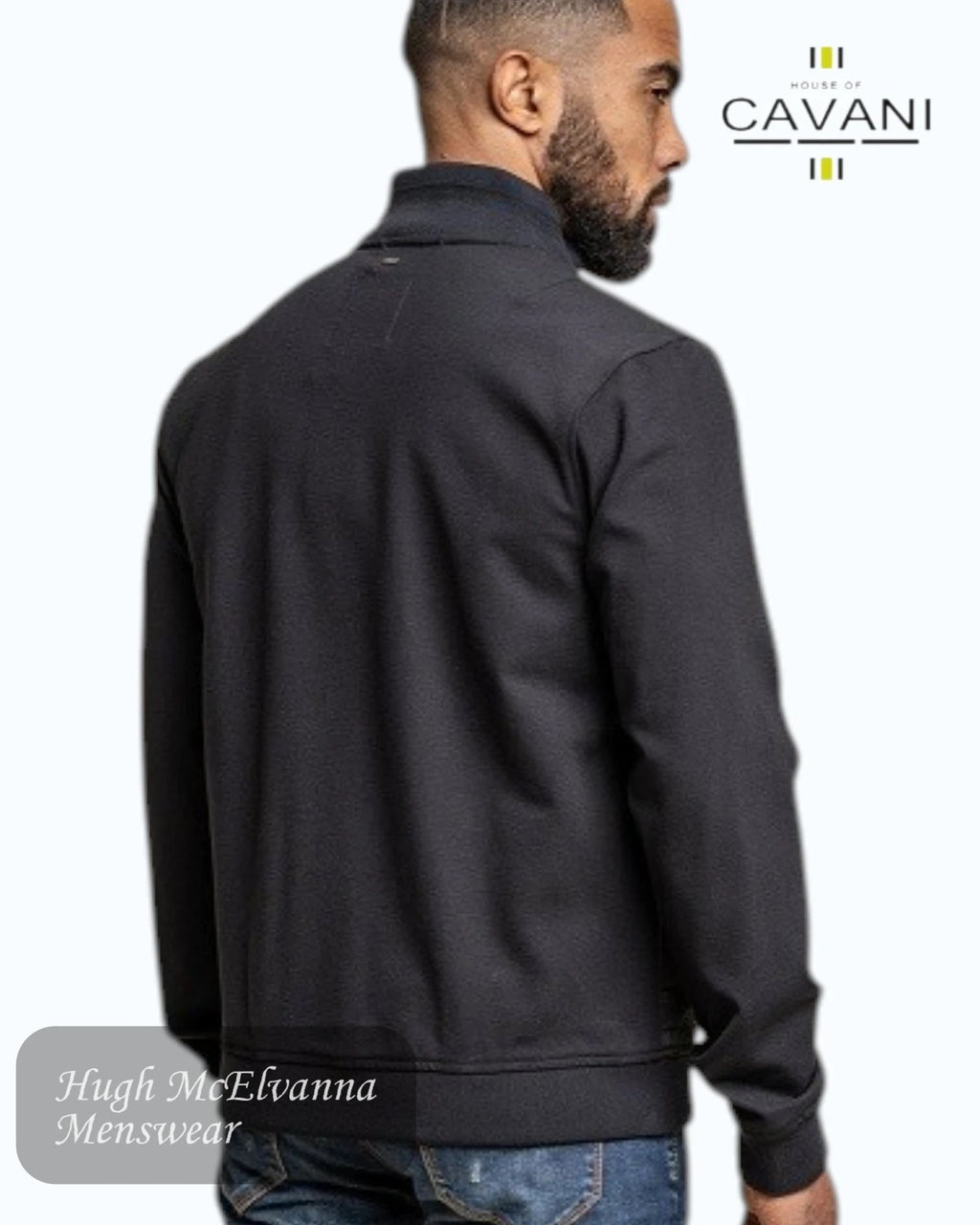 House Of Cavani Black KELSEY Bomber Jacket - Hugh McElvanna Menswear