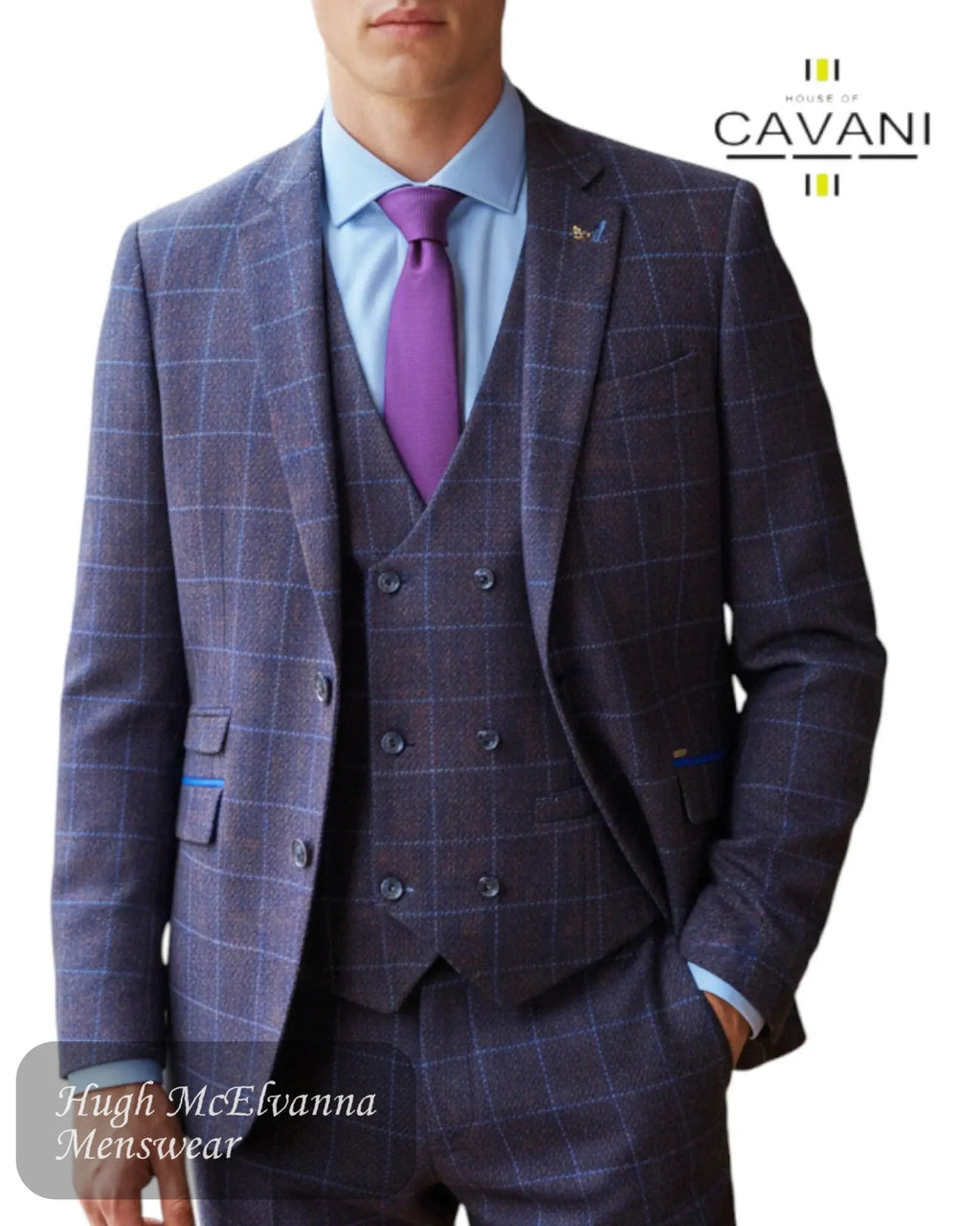 House of Cavani 'KERBER' Navy Tweed Suit - Hugh McElvanna Menswear
