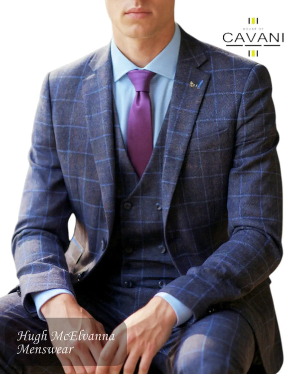 House of Cavani 'KERBER' Navy Tweed Suit - Hugh McElvanna Menswear