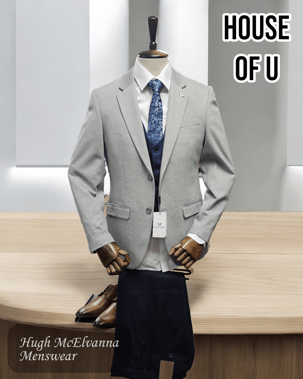 House Of U 'MIGGINS' Grey Blazer - Hugh McElvanna Menswear