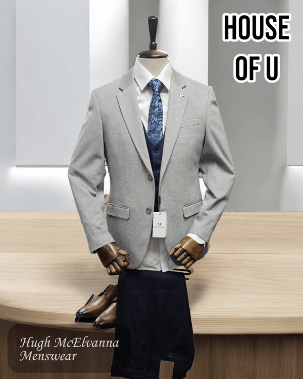 House Of U 'MIGGINS' Grey Blazer - Hugh McElvanna Menswear