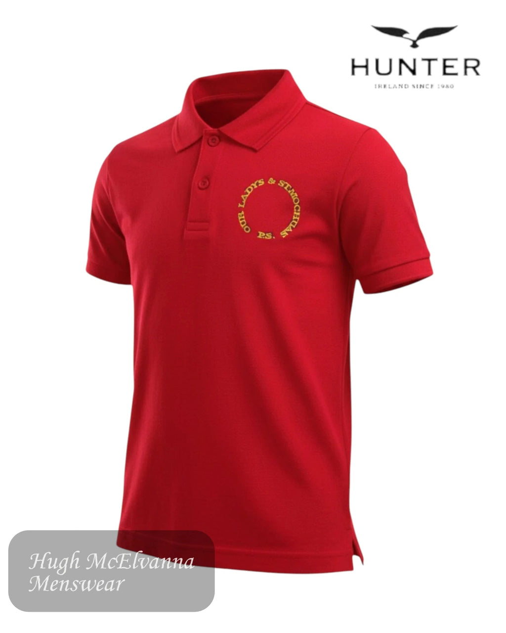 Hunter 1342 Red Polo Shirt 1342 | Our Lady and St. Mochua’s Primary School, Derrynoose - Hugh McElvanna Menswear
