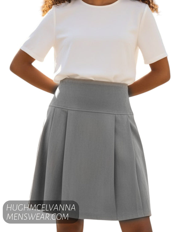 Hunter Grey T20 Girls Primary School Skirt - Brighter Grey - Hugh McElvanna Menswear
