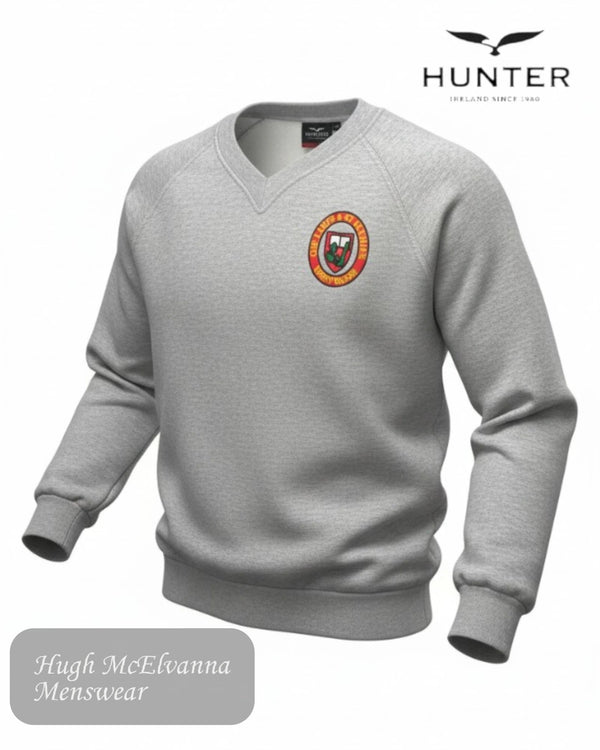 Hunter Grey V - Neck Sweatshirt – Our Lady & St. Mochuas Primary School, Derrynoose - Hugh McElvanna Menswear