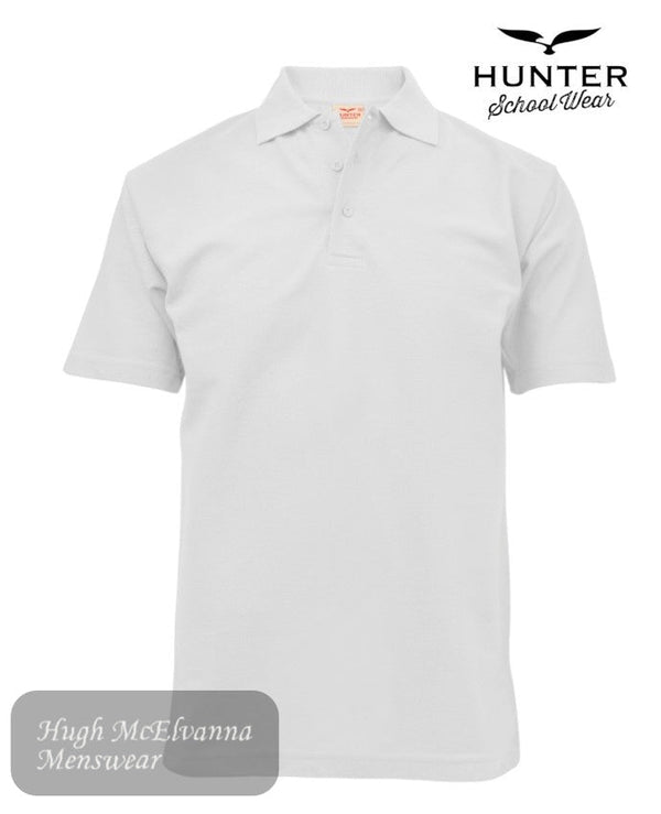 Hunter White Plain Polo Shirt – 1342 - Hugh McElvanna Menswear