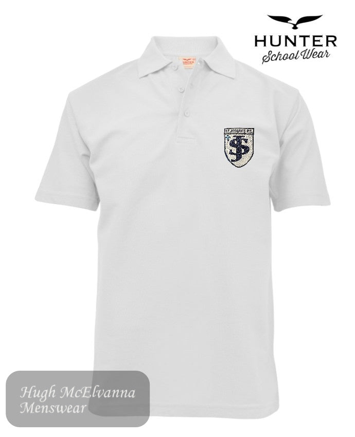 Hunter White Polo Shirt – Style 1342 | St. Joseph’s Madden Primary School - Hugh McElvanna Menswear