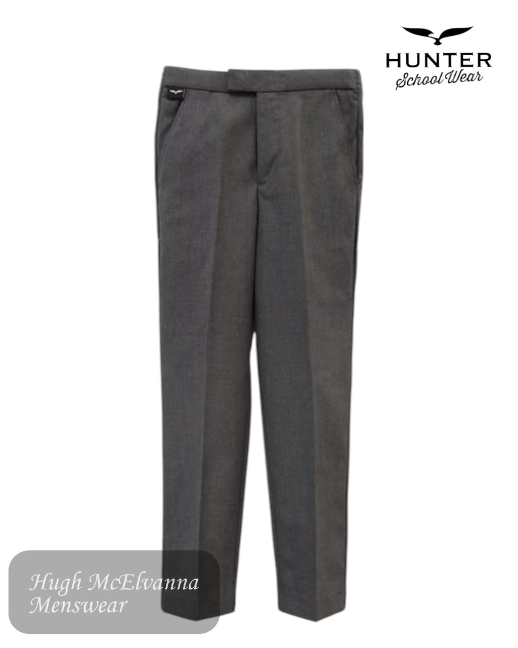 Hunter Youths Grey School Trousers – 242 | Ages 9 - 10 to 13 - 14 Years - Hugh McElvanna Menswear