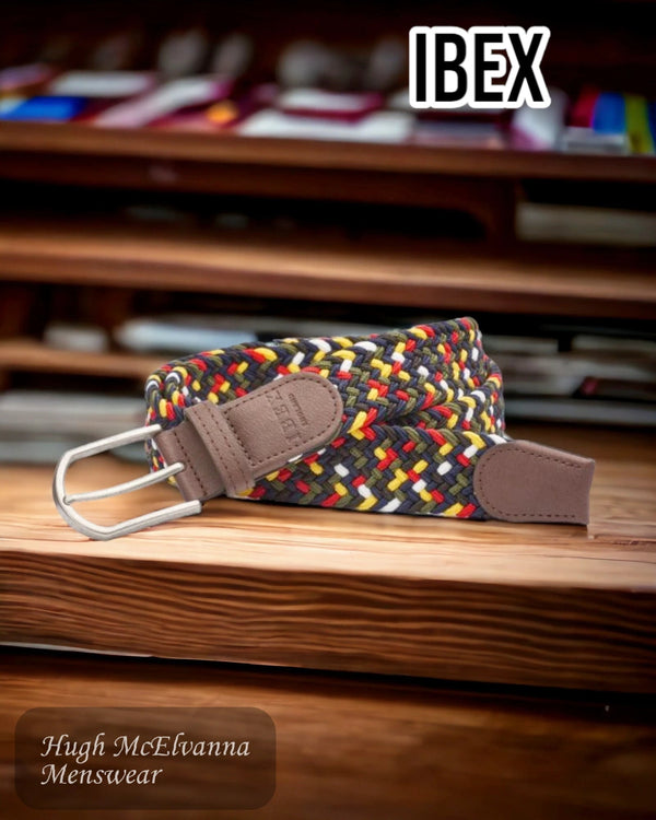 IBEX Stretch belt - Navy / Red - 9489 - Hugh McElvanna Menswear