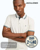 Jack & Jones Antique White Organic Cotton Polo - Hugh McElvanna Menswear