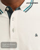 Jack & Jones Antique White Organic Cotton Polo - Hugh McElvanna Menswear