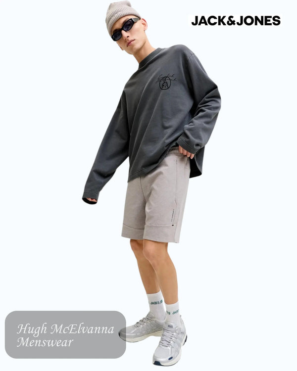 Jack & Jones Base Sweat Shorts | Light Grey Melange - Hugh McElvanna Menswear
