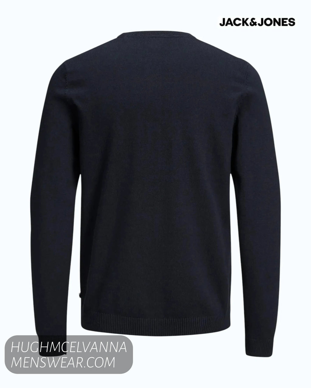 Jack & Jones Basic Crew Neck Knit Jumper – Black - Hugh McElvanna Menswear