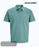 Jack & Jones JJEAUSTIN Short-Sleeve Polo Shirt - Mineral Blue Play - Hugh McElvanna Menswear