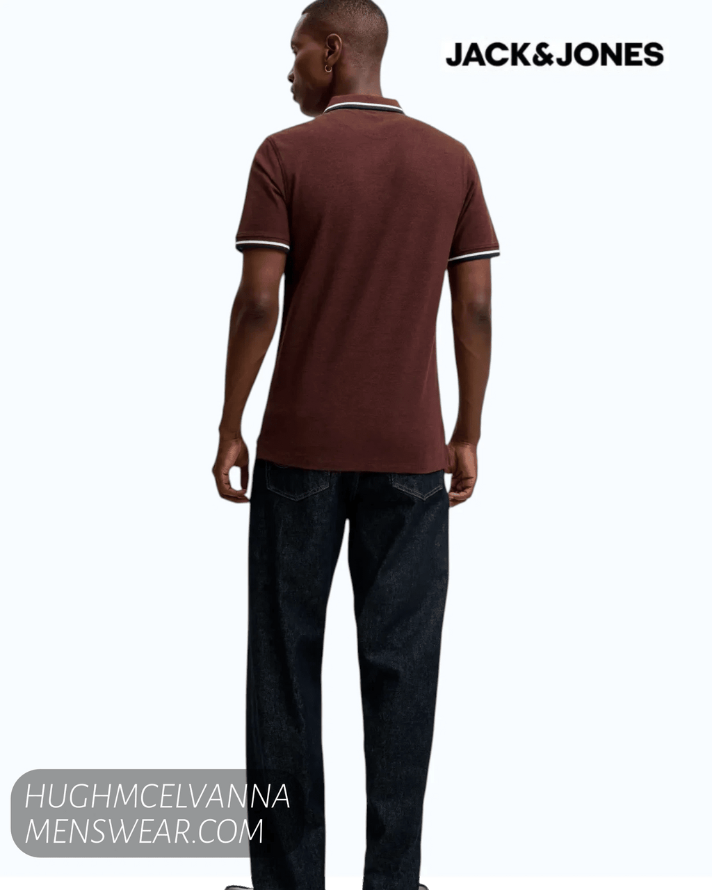 Jack & Jones JJEPAULOS Short-Sleeve Polo Shirt - Fired Brick PLAY - Hugh McElvanna Menswear