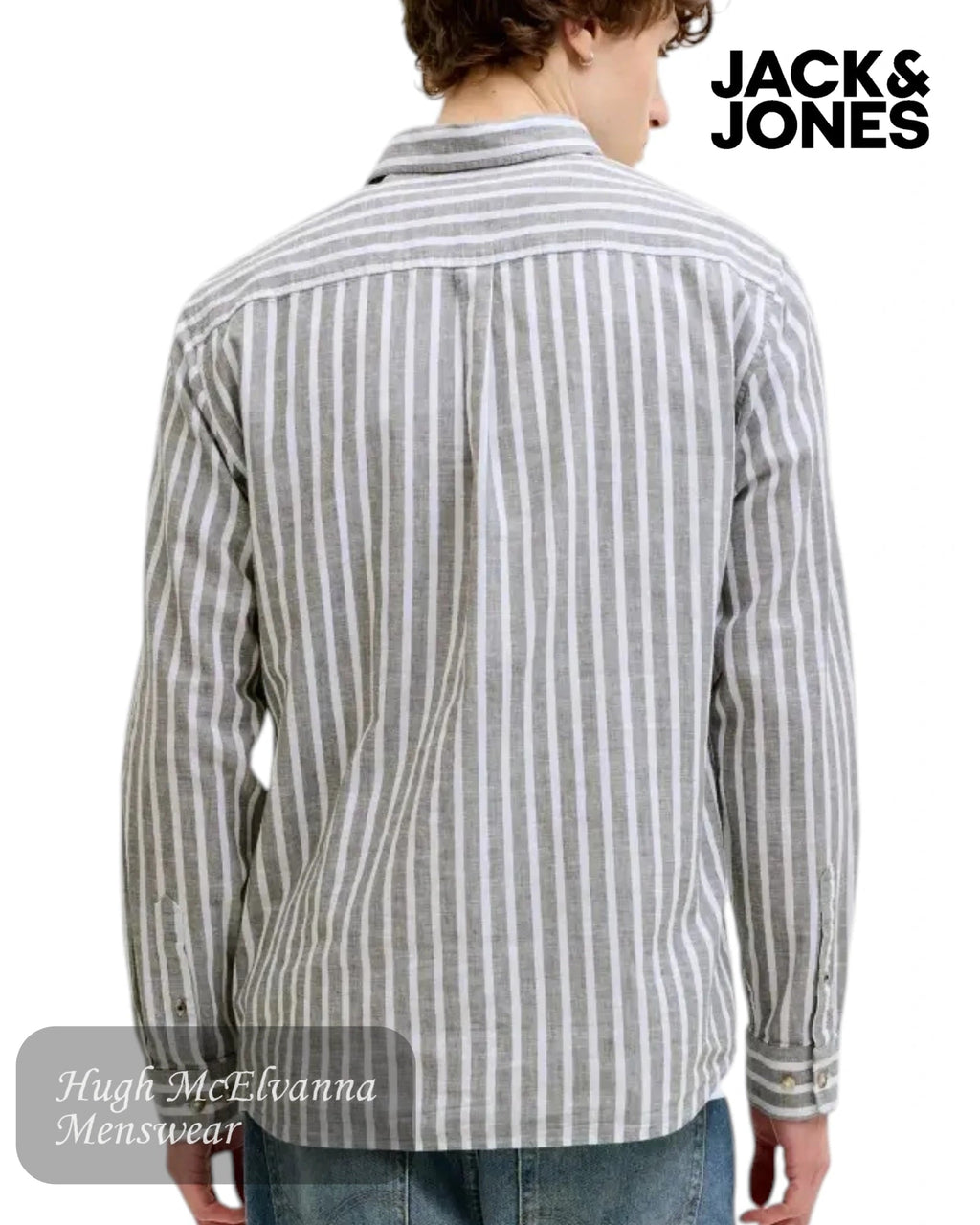Jack & Jones JJESUMMER Stripe Linen Blend Shirt - Hugh McElvanna Menswear