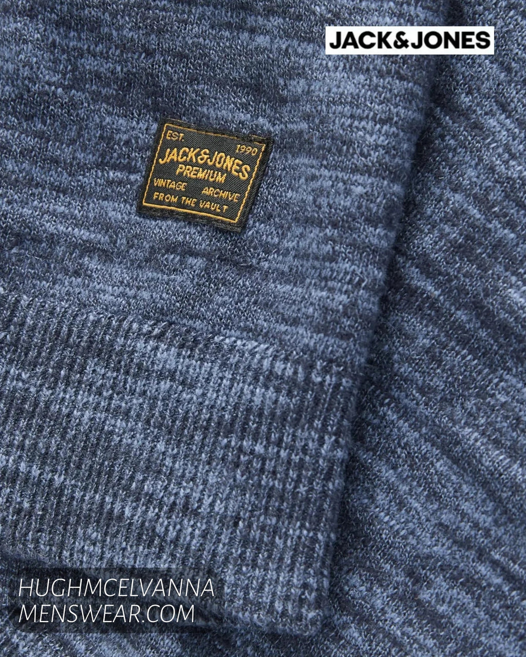 Jack & Jones JPRBLUPEYTON Men's Organic Cotton-Linen Knit Polo - Hugh McElvanna Menswear