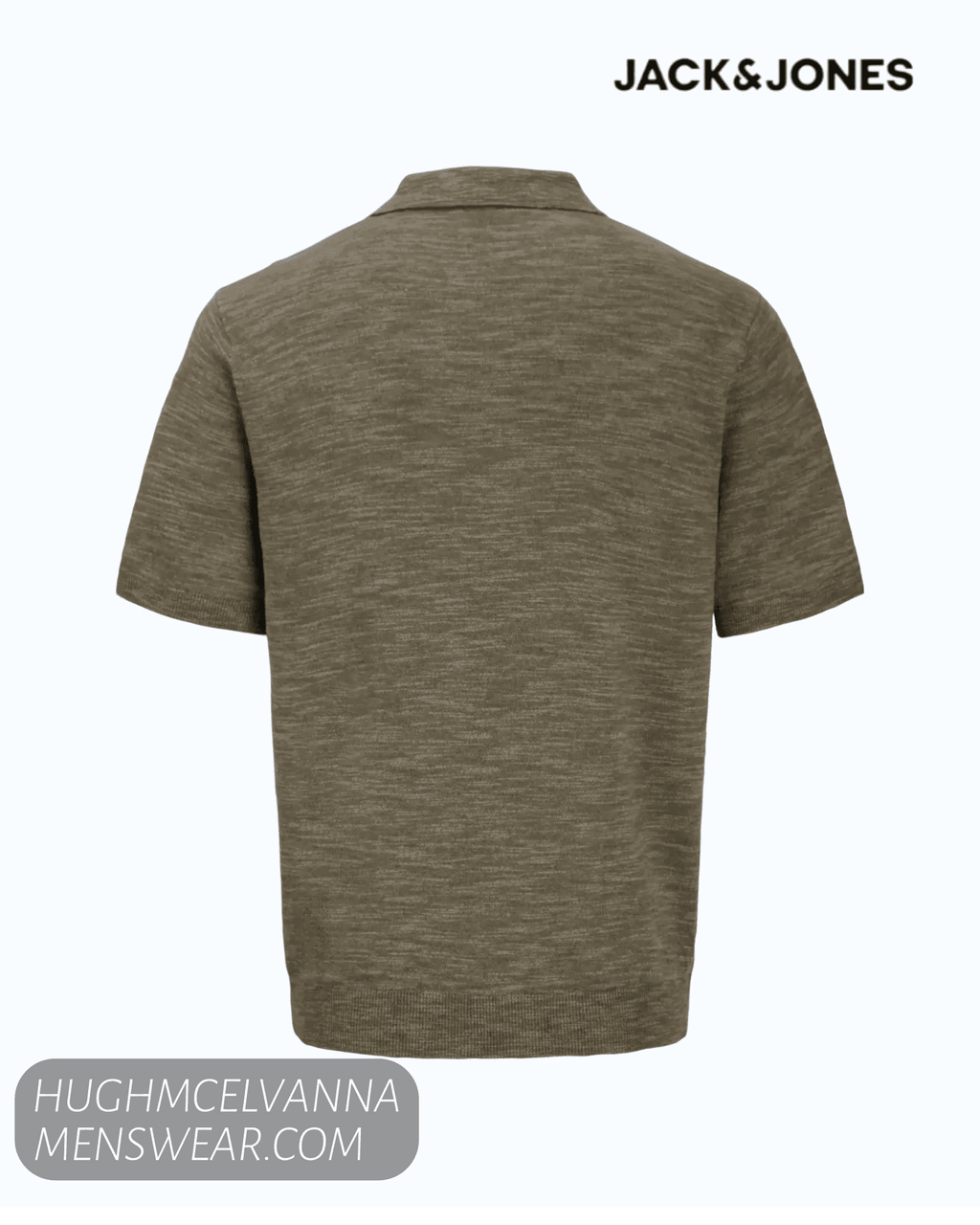 Jack & Jones JPRBLUPEYTON Men's Organic Cotton-Linen Knit Polo - Hugh McElvanna Menswear