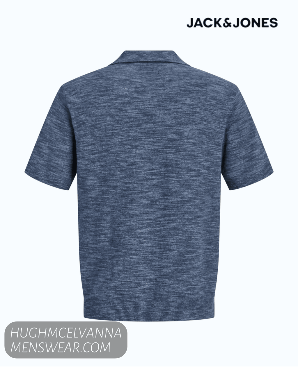 Jack & Jones JPRBLUPEYTON Men's Organic Cotton-Linen Knit Polo - Hugh McElvanna Menswear