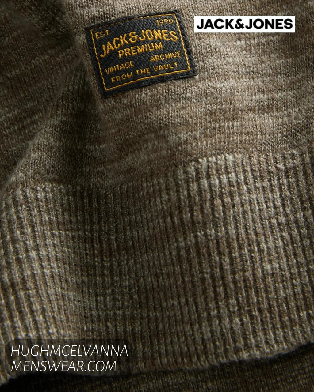 Jack & Jones JPRBLUPEYTON Men's Organic Cotton-Linen Knit Polo - Hugh McElvanna Menswear