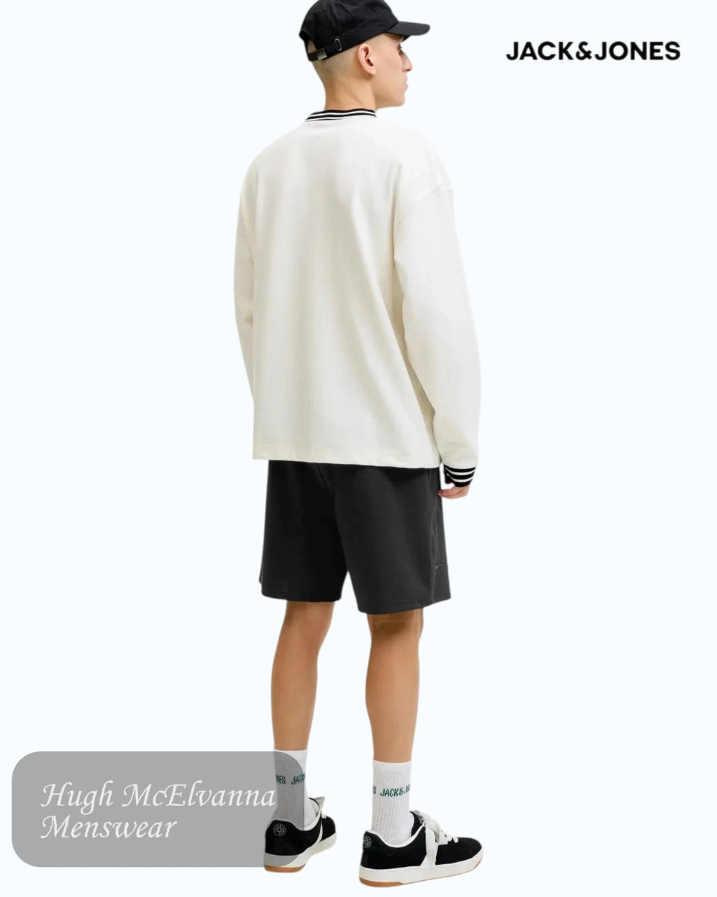 Jack & Jones Men's Black Jersey Shorts - Hugh McElvanna Menswear