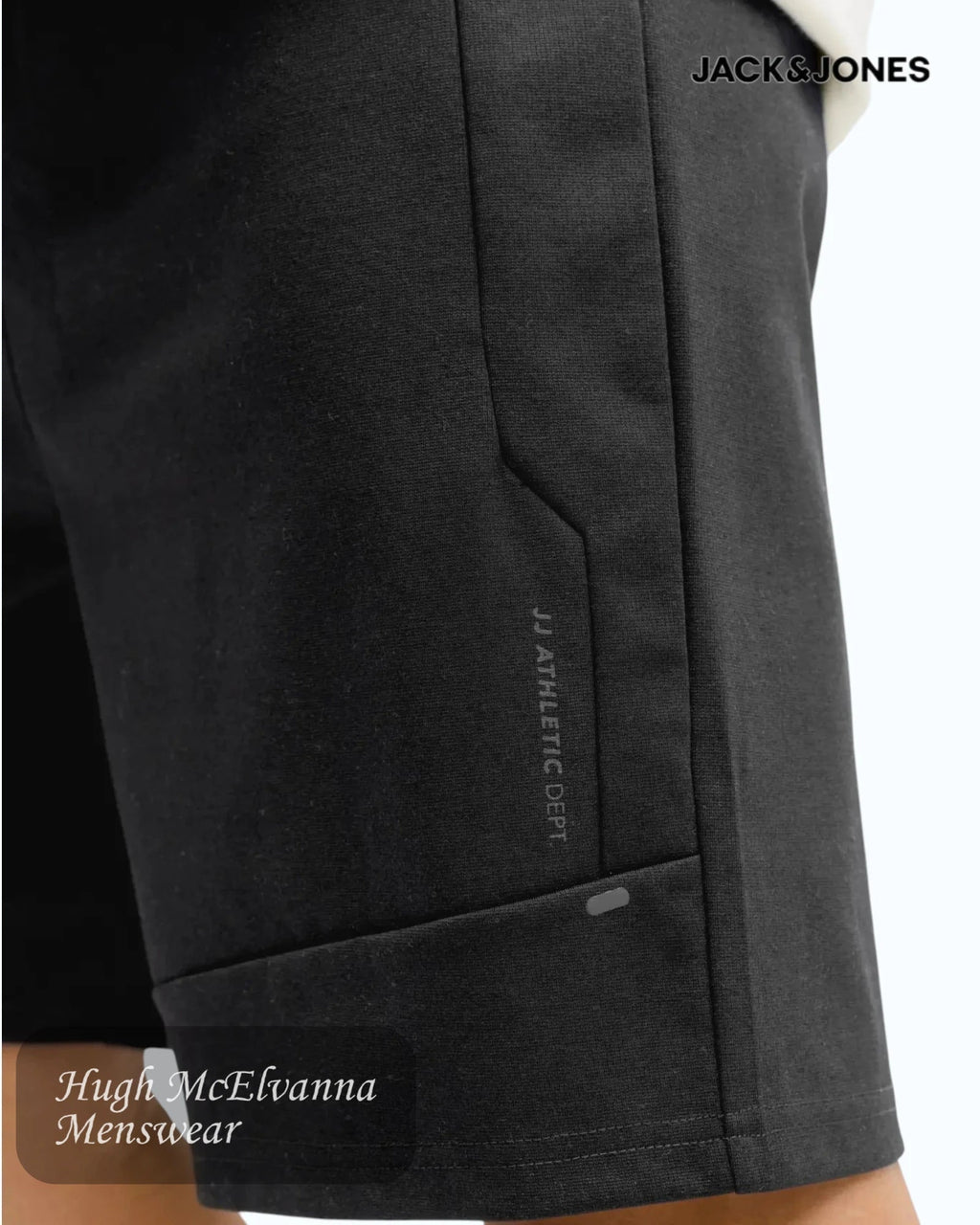 Jack & Jones Men's Black Jersey Shorts - Hugh McElvanna Menswear