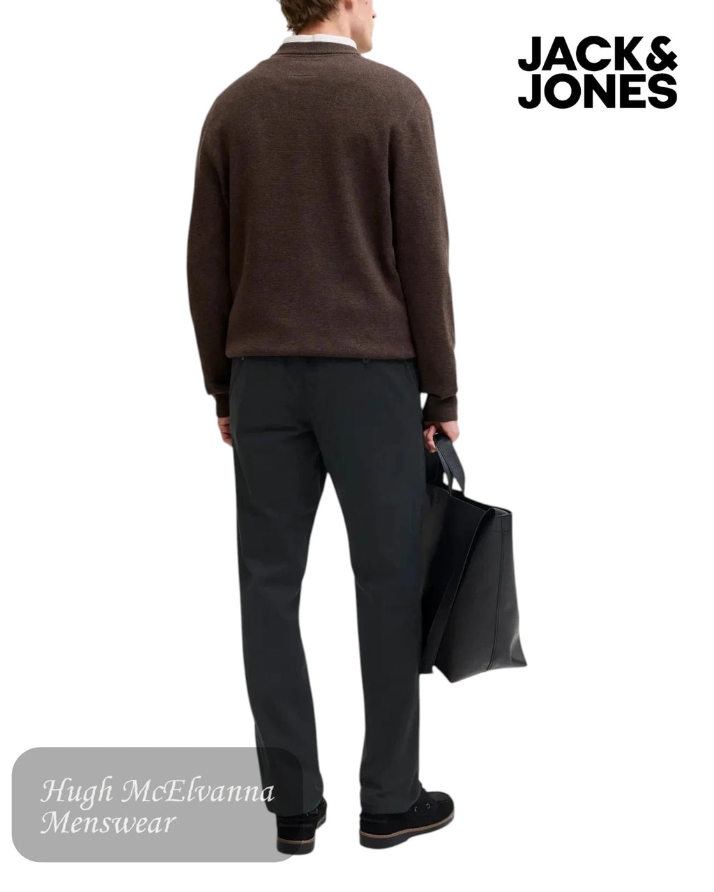Jack & Jones Men's Black Regular Fit Chinos - Hugh McElvanna Menswear