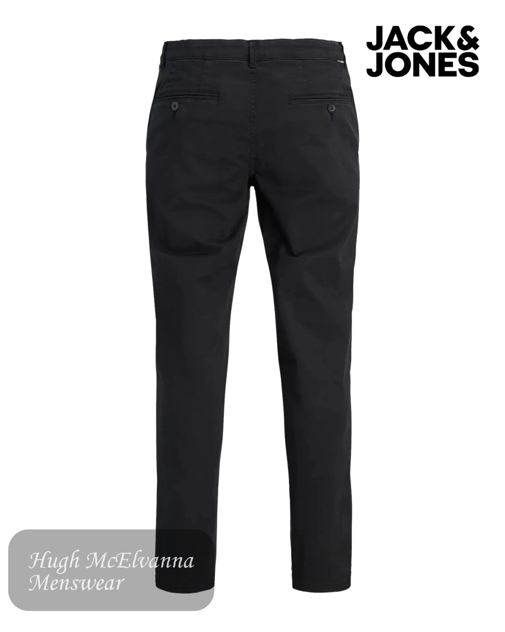 Jack & Jones Men's Black Regular Fit Chinos - Hugh McElvanna Menswear