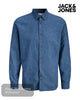 Jack & Jones Men's Blue Linen Blend Shirt - Hugh McElvanna Menswear