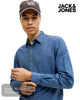 Jack & Jones Men's Blue Linen Blend Shirt - Hugh McElvanna Menswear
