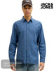 Jack & Jones Men's Blue Linen Blend Shirt - Hugh McElvanna Menswear