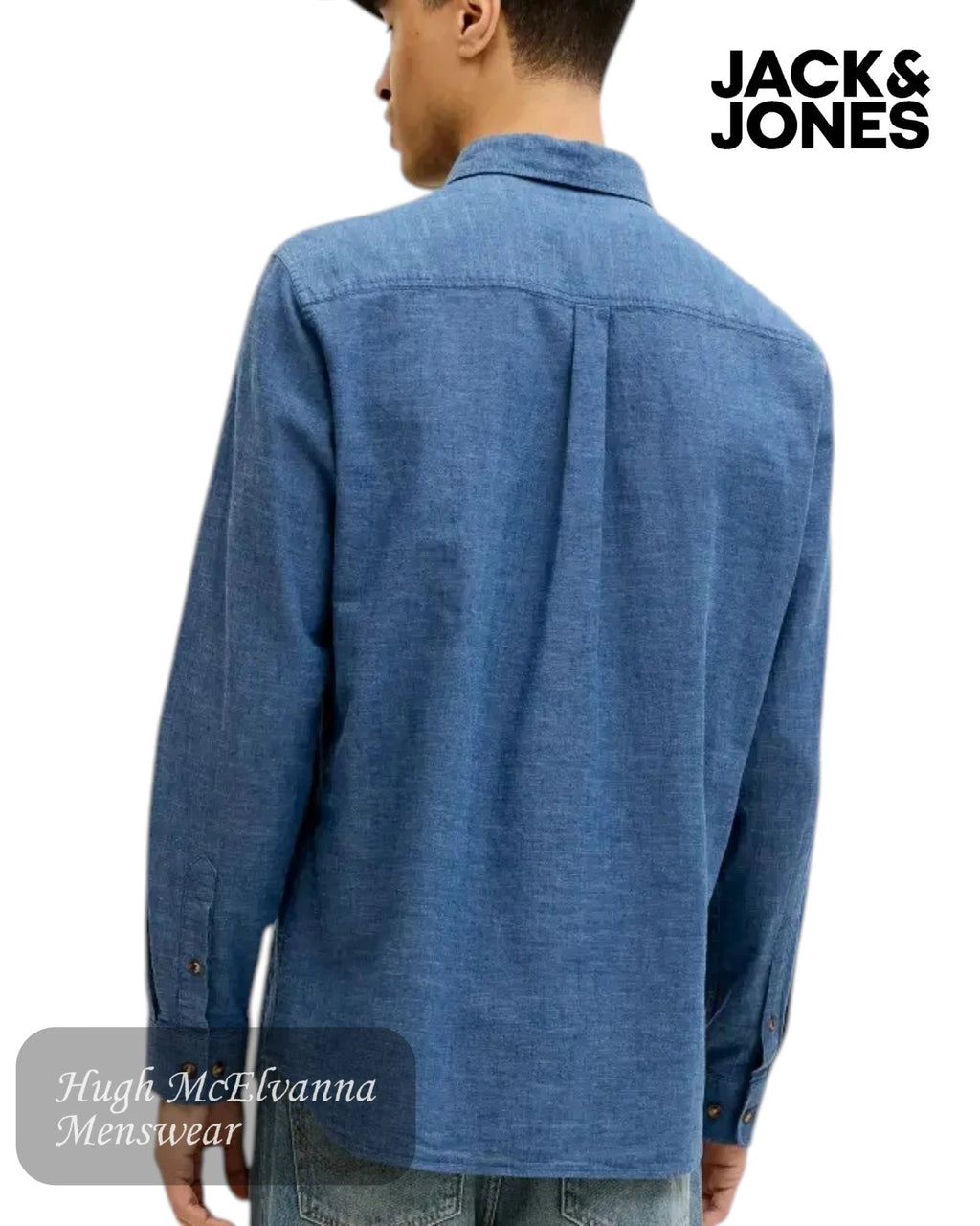 Jack & Jones Men's Blue Linen Blend Shirt - Hugh McElvanna Menswear